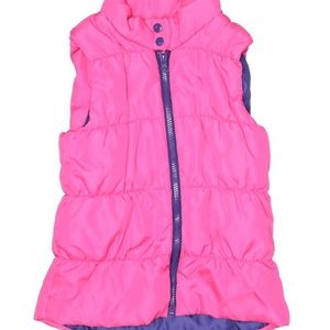 🌿 {Grane} Girls Pink Puffer Purple Zipper Vest Medium Bright Soft Warm